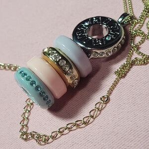 Sweet Treats Kawaii Donut Statement Necklace Q-pot Pendant Jewelry Womens Bling